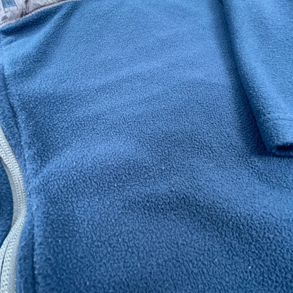 North Face Jacket Men Large Blue Gray Fleece Full Zip Sweater Layer‎ Pocket  *
